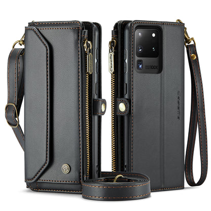 Women Shoulder Bag Galaxy S20 Ultra Case Card Slots Buckle Pockets