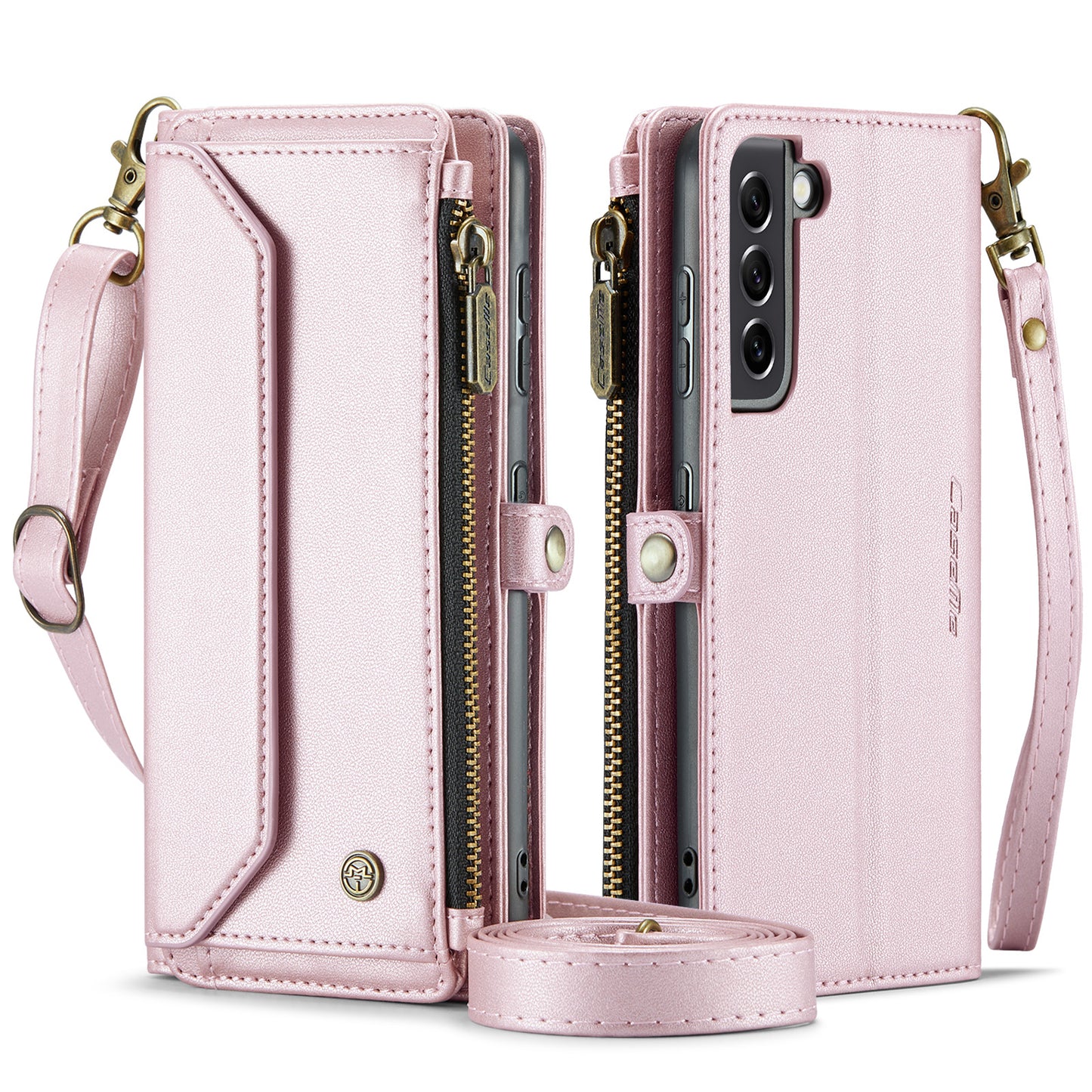 Women Shoulder Bag Galaxy S21 FE Case Card Slots Buckle Pockets