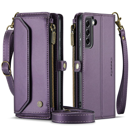 Women Shoulder Bag Galaxy S21 FE Case Card Slots Buckle Pockets