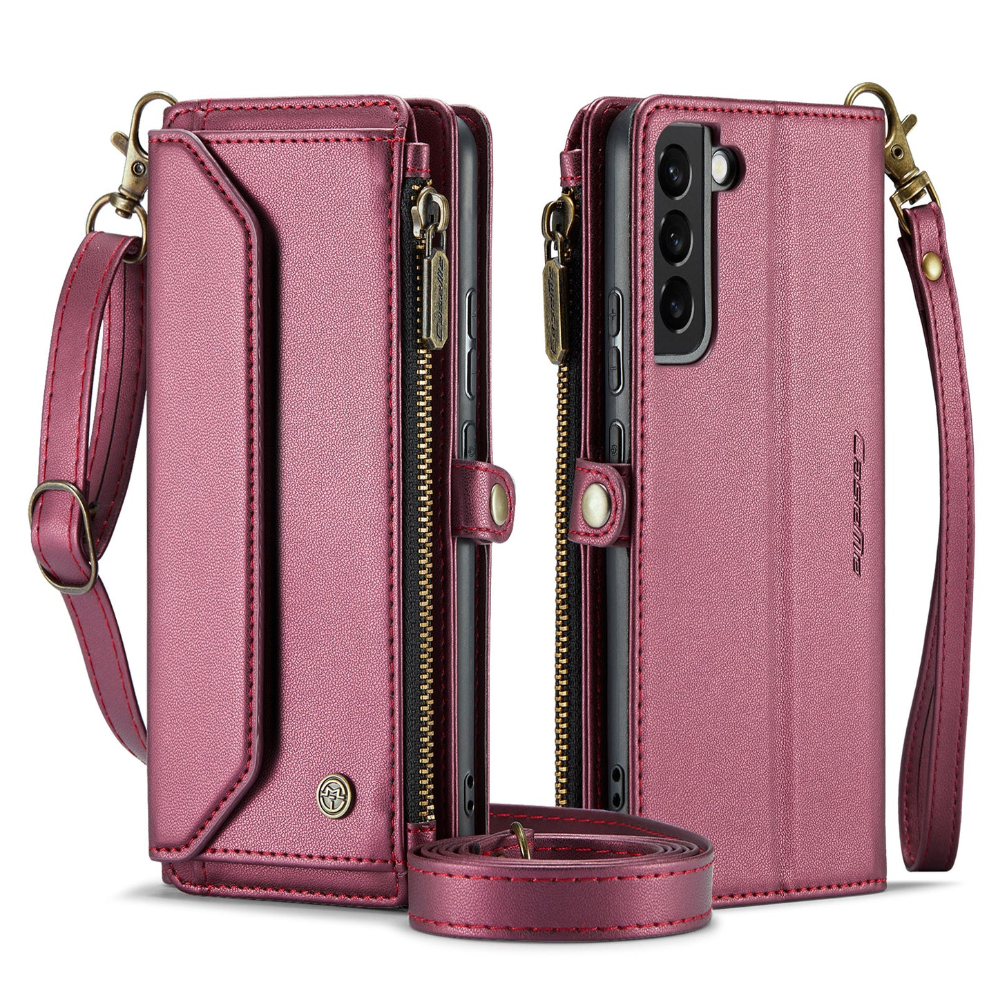 Women Shoulder Bag Samsung Galaxy S22 Case Card Slots Buckle Pockets