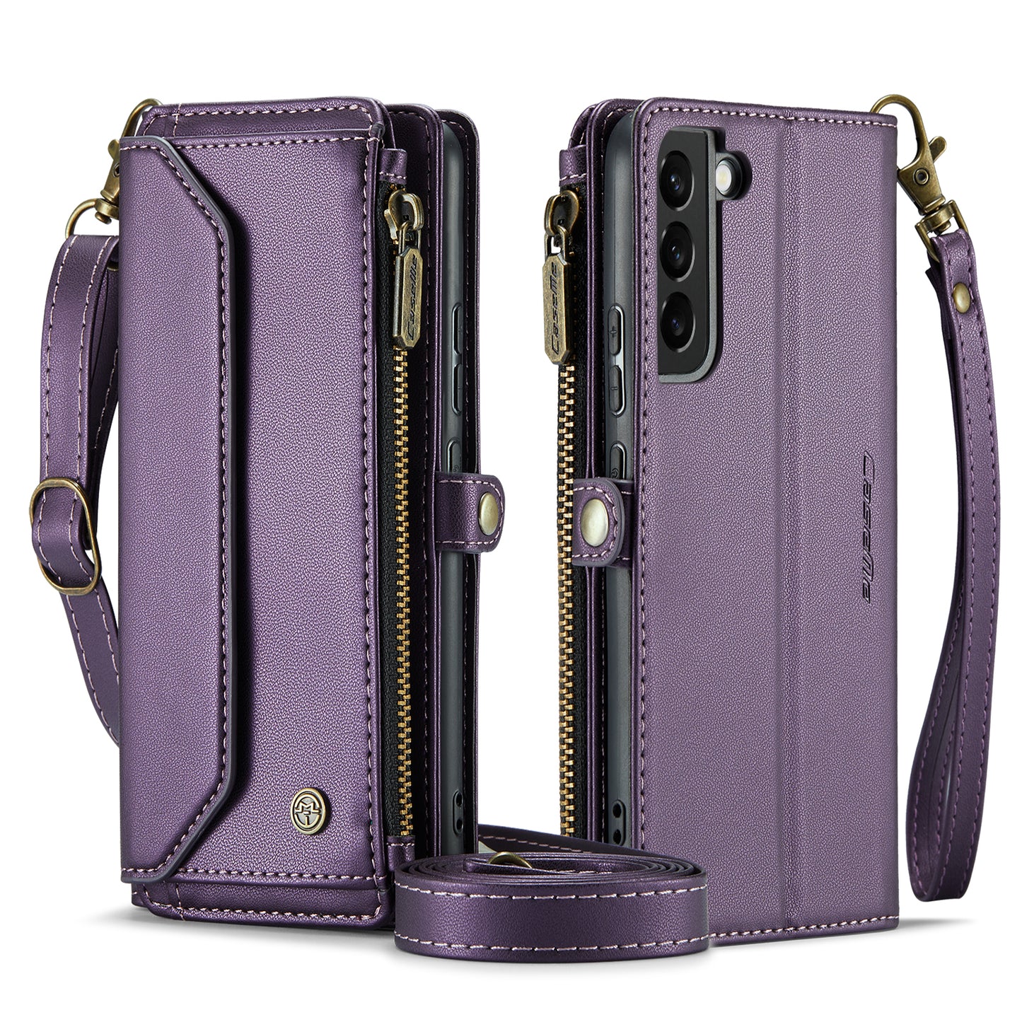 Women Shoulder Bag Samsung Galaxy S22+ Case Card Slots Buckle Pockets