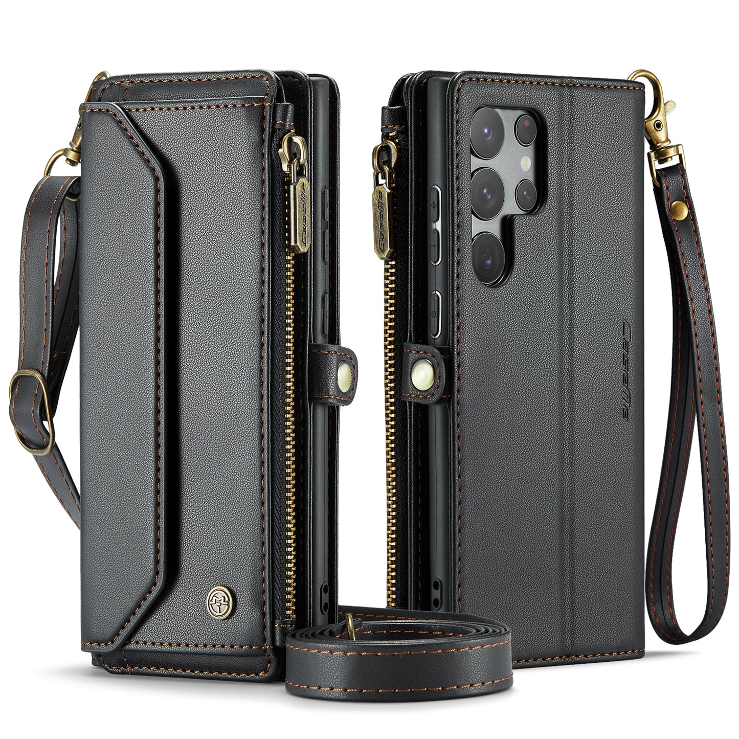 Women Shoulder Bag Galaxy S22 Ultra Case Card Slots Buckle Pockets