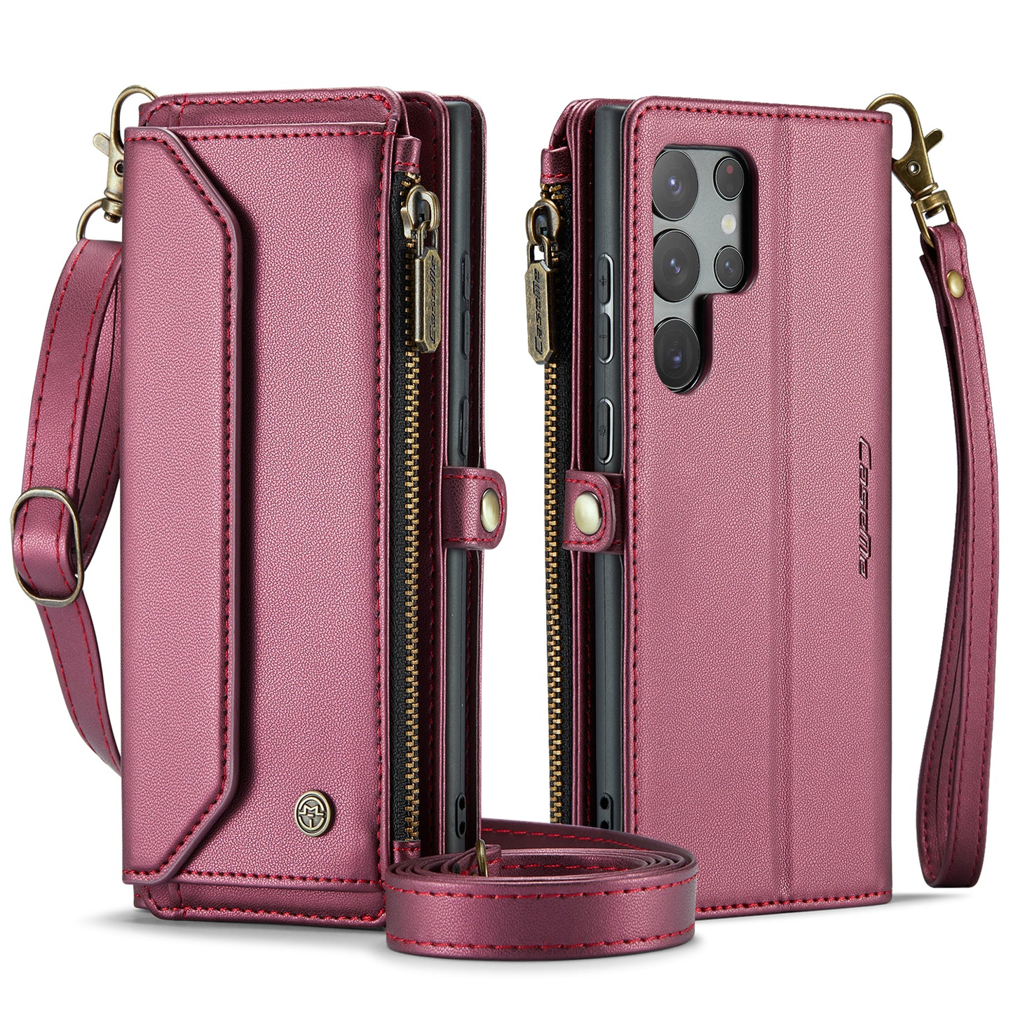 Women Shoulder Bag Galaxy S22 Ultra Case Card Slots Buckle Pockets