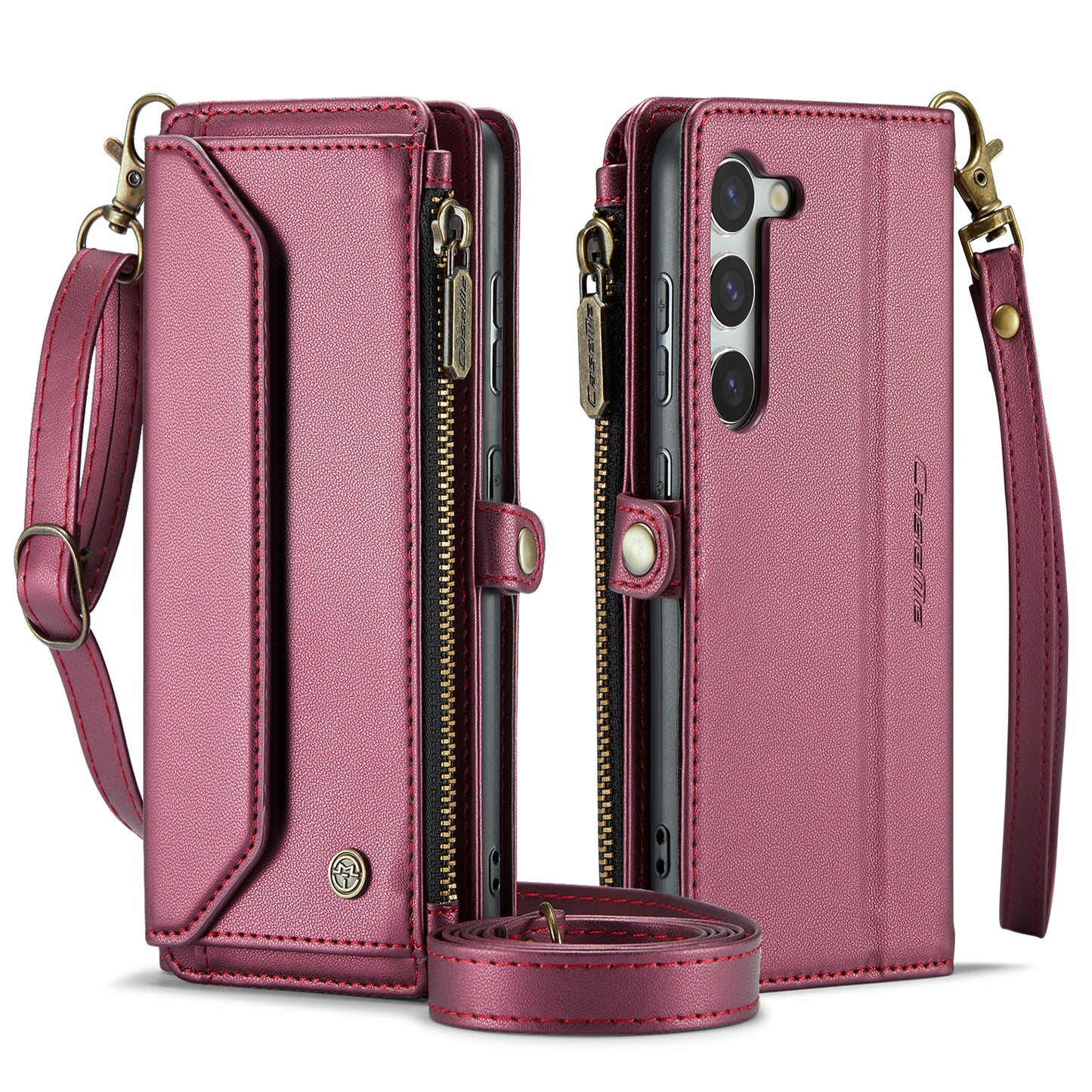 Women Shoulder Bag Samsung Galaxy S23 Case Card Slots Buckle Pockets