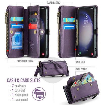 Women Shoulder Bag Samsung Galaxy S23 Case Card Slots Buckle Pockets