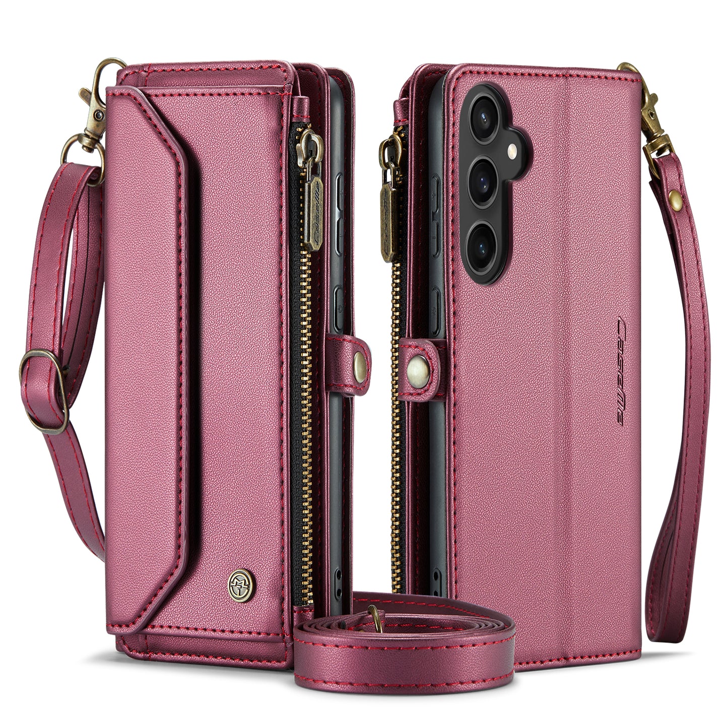 Women Shoulder Bag Galaxy S23 FE Case Card Slots Buckle Pockets