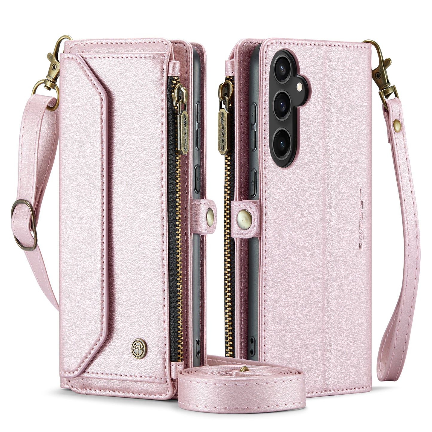 Women Shoulder Bag Galaxy S23 FE Case Card Slots Buckle Pockets