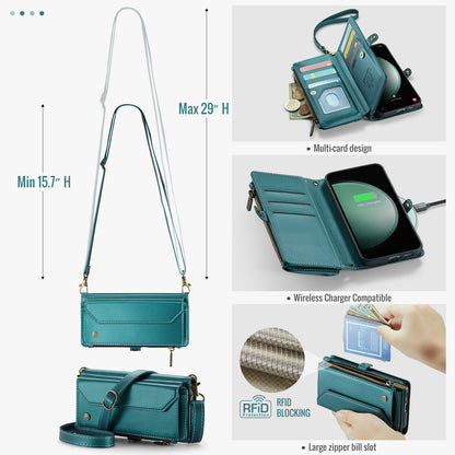 Women Shoulder Bag Galaxy S23 FE Case Card Slots Buckle Pockets