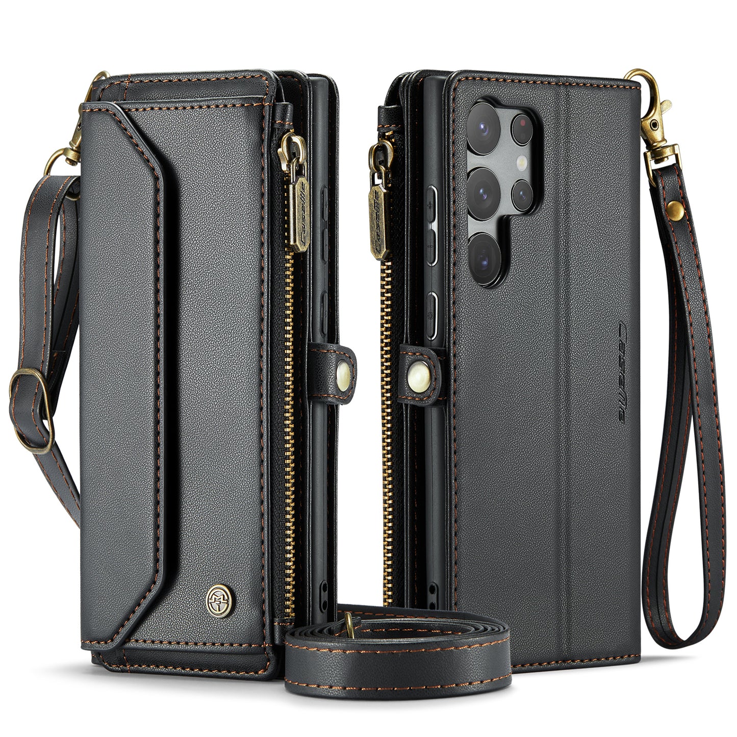 Women Shoulder Bag Galaxy S23 Ultra Case Card Slots Buckle Pockets