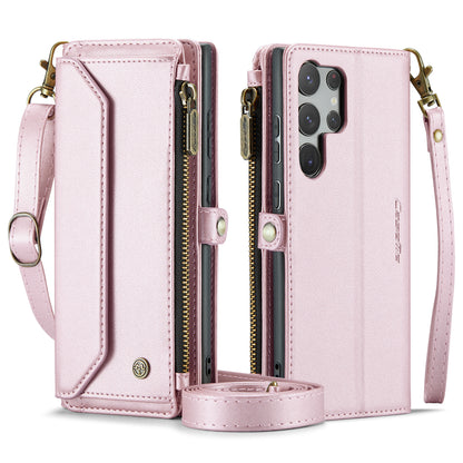 Women Shoulder Bag Galaxy S23 Ultra Case Card Slots Buckle Pockets