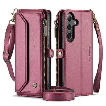 Women Shoulder Bag Samsung Galaxy S24 Case Card Slots Buckle Pockets