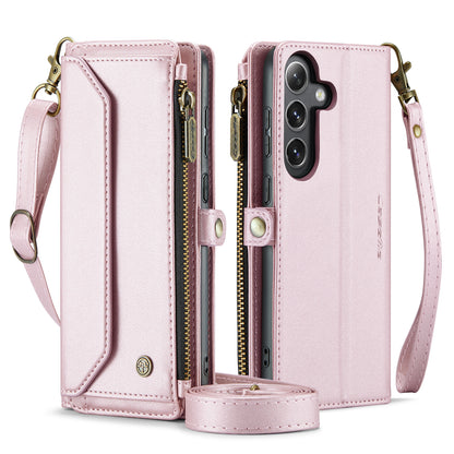 Women Shoulder Bag Samsung Galaxy S24 Case Card Slots Buckle Pockets