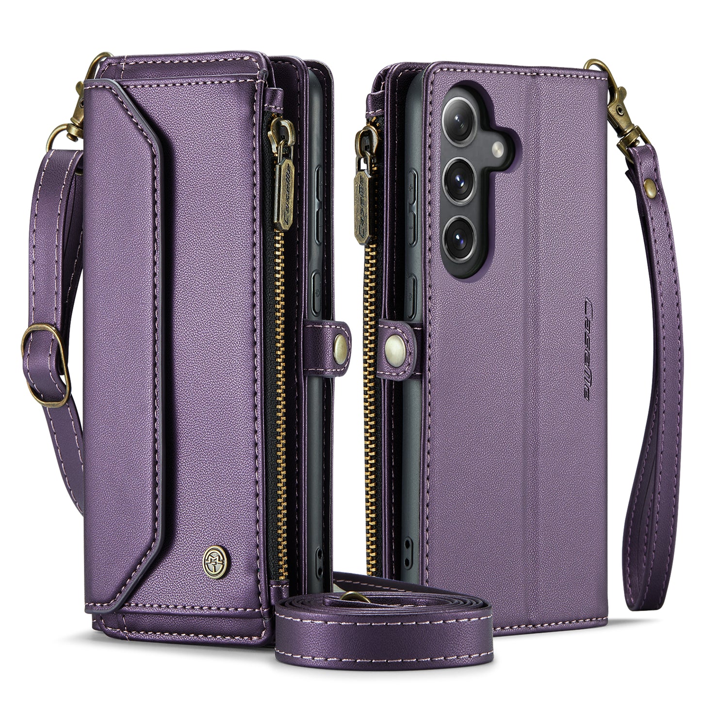 Women Shoulder Bag Samsung Galaxy S24 Case Card Slots Buckle Pockets