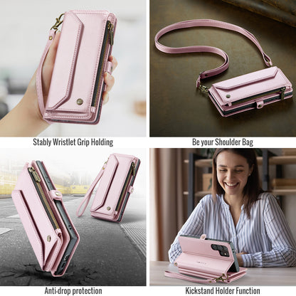 Women Shoulder Bag Galaxy S24 Ultra Case Card Slots Buckle Pockets