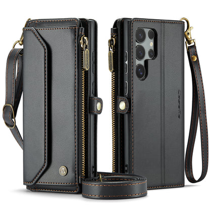 Women Shoulder Bag Galaxy S24 Ultra Case Card Slots Buckle Pockets