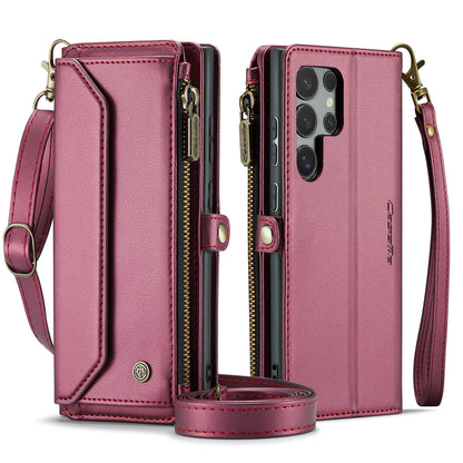 Women Shoulder Bag Galaxy S24 Ultra Case Card Slots Buckle Pockets