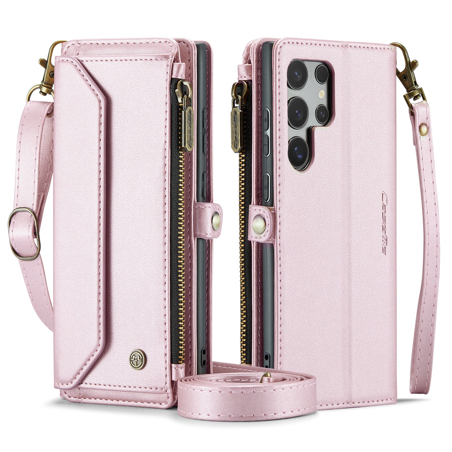 Women Shoulder Bag Galaxy S24 Ultra Case Card Slots Buckle Pockets