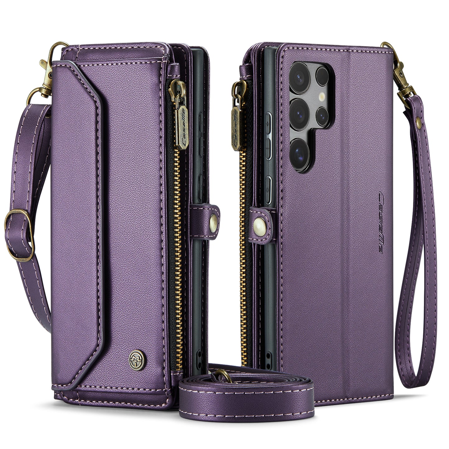 Women Shoulder Bag Galaxy S24 Ultra Case Card Slots Buckle Pockets