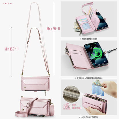 Women Shoulder Bag Apple iPhone 13 Pro Case Card Slots Buckle Pockets