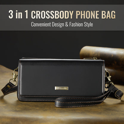 Women Leather 3-in-1 Crossbody Apple iPhone 14 Handbag Fashion