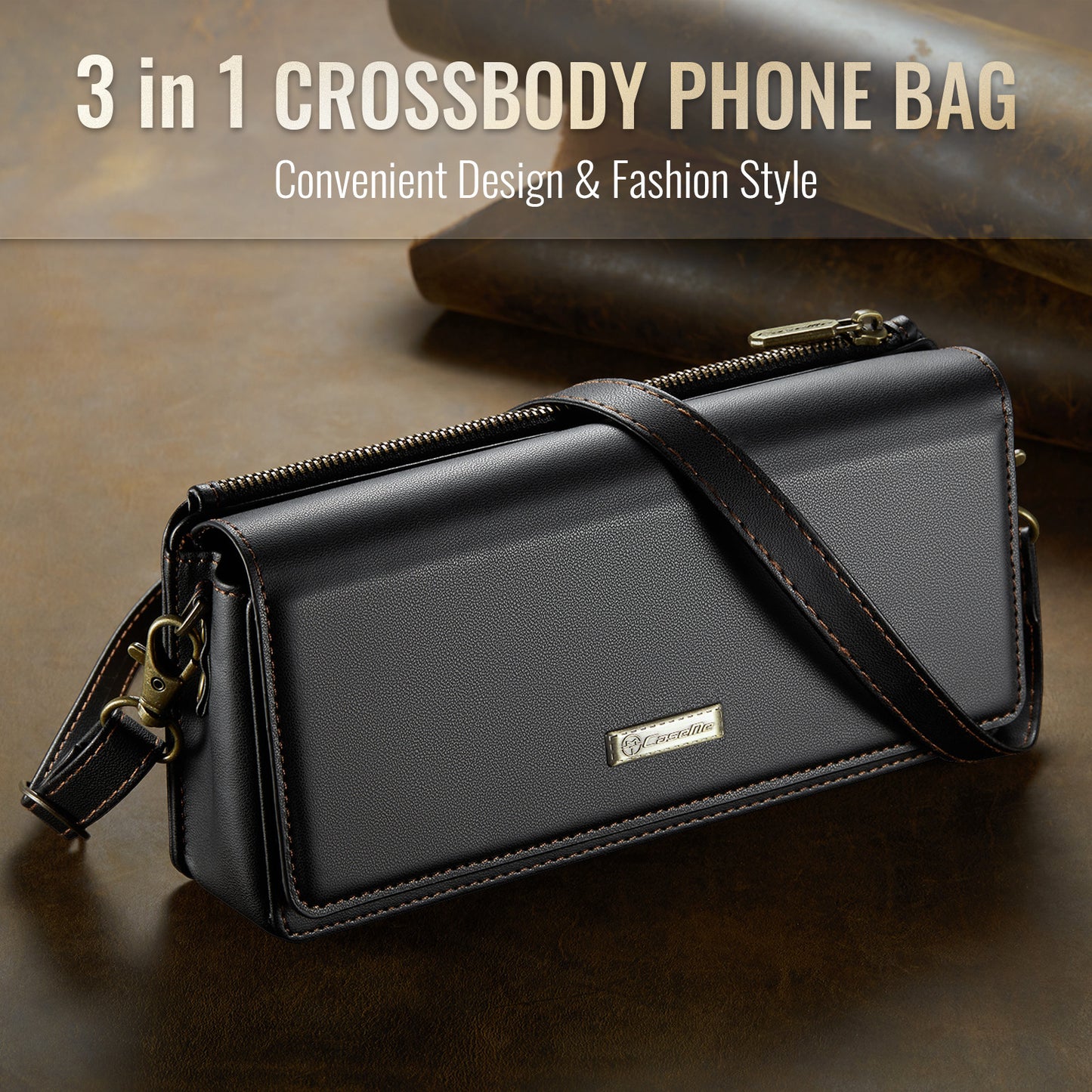 Women Leather 3-in-1 Crossbody Apple iPhone 13 Pro Max Handbag Fashion