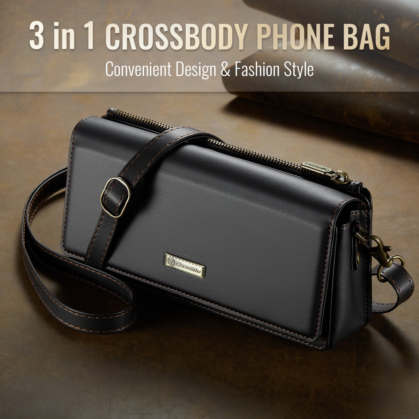 Women Leather 3-in-1 Crossbody Apple iPhone 12 Pro Handbag Fashion