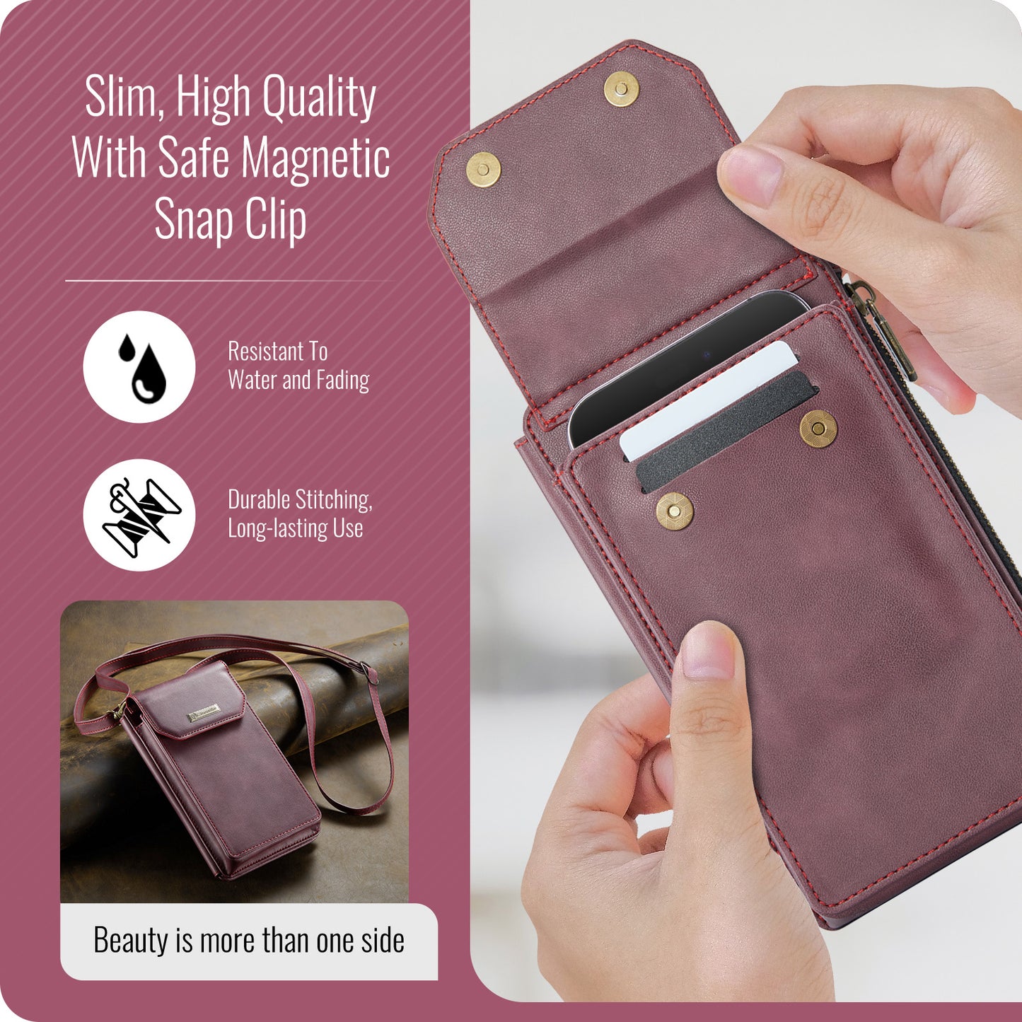 Women's Crossbody Samsung Galaxy S21+ Vertical Magnetic Clip