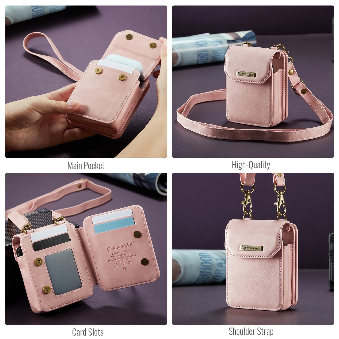 Women's Crossbody Lips AirPods 2nd Gen Purse Vertical Magnetic Clip