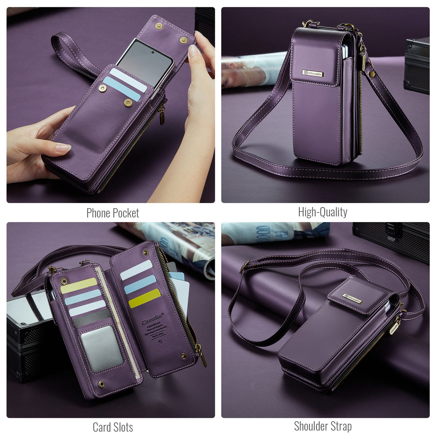 Women Shoulder Hand Bag Galaxy Z Fold6 Case Cards Holder