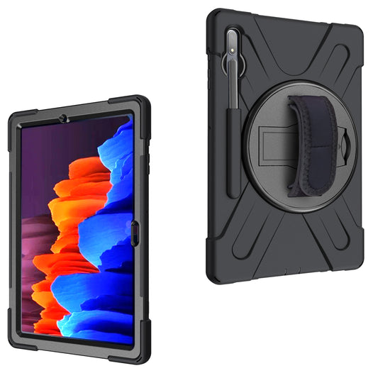 Pirate King Galaxy Tab S7+ Case 360 Rotating Stand Hand Shoulder Strap