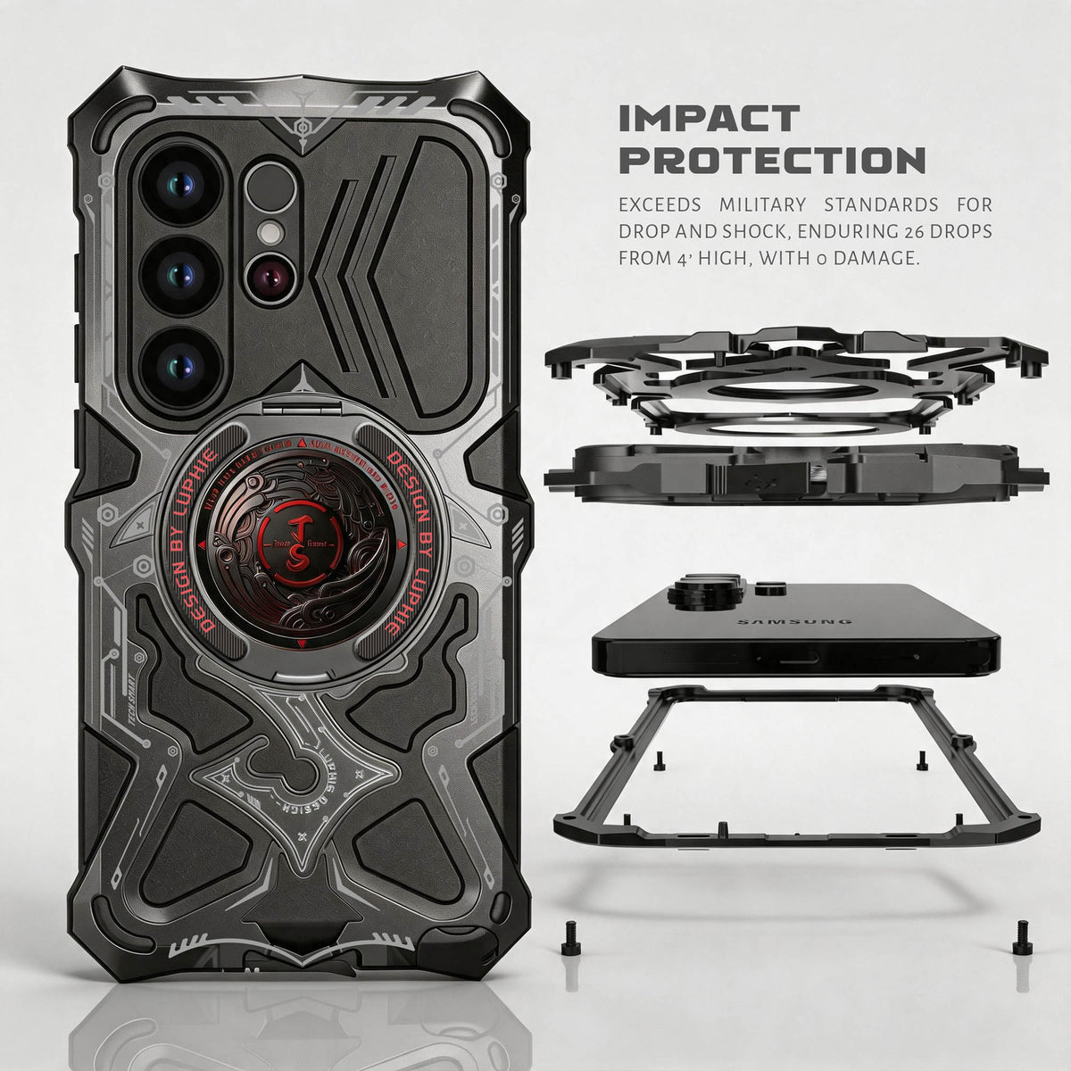 Ultramarine Technology with Cyberpunk Mecha Magnetic Phone Case | Military Drop Tested