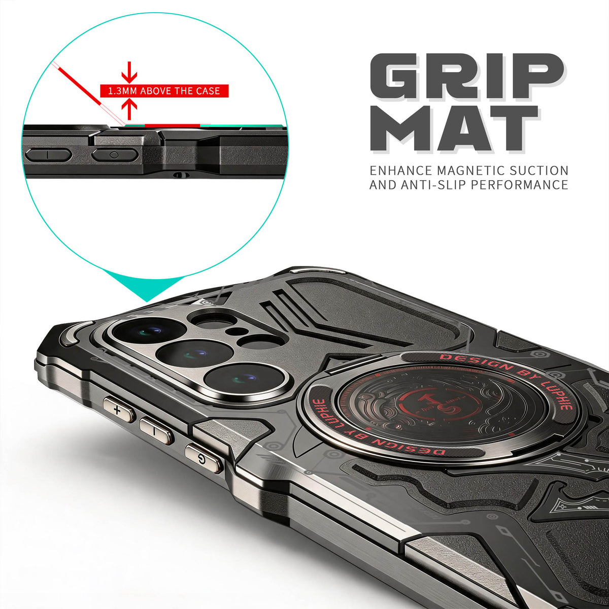 Ultramarine Technology with Cyberpunk Mecha Magnetic Phone Case | Military Drop Tested