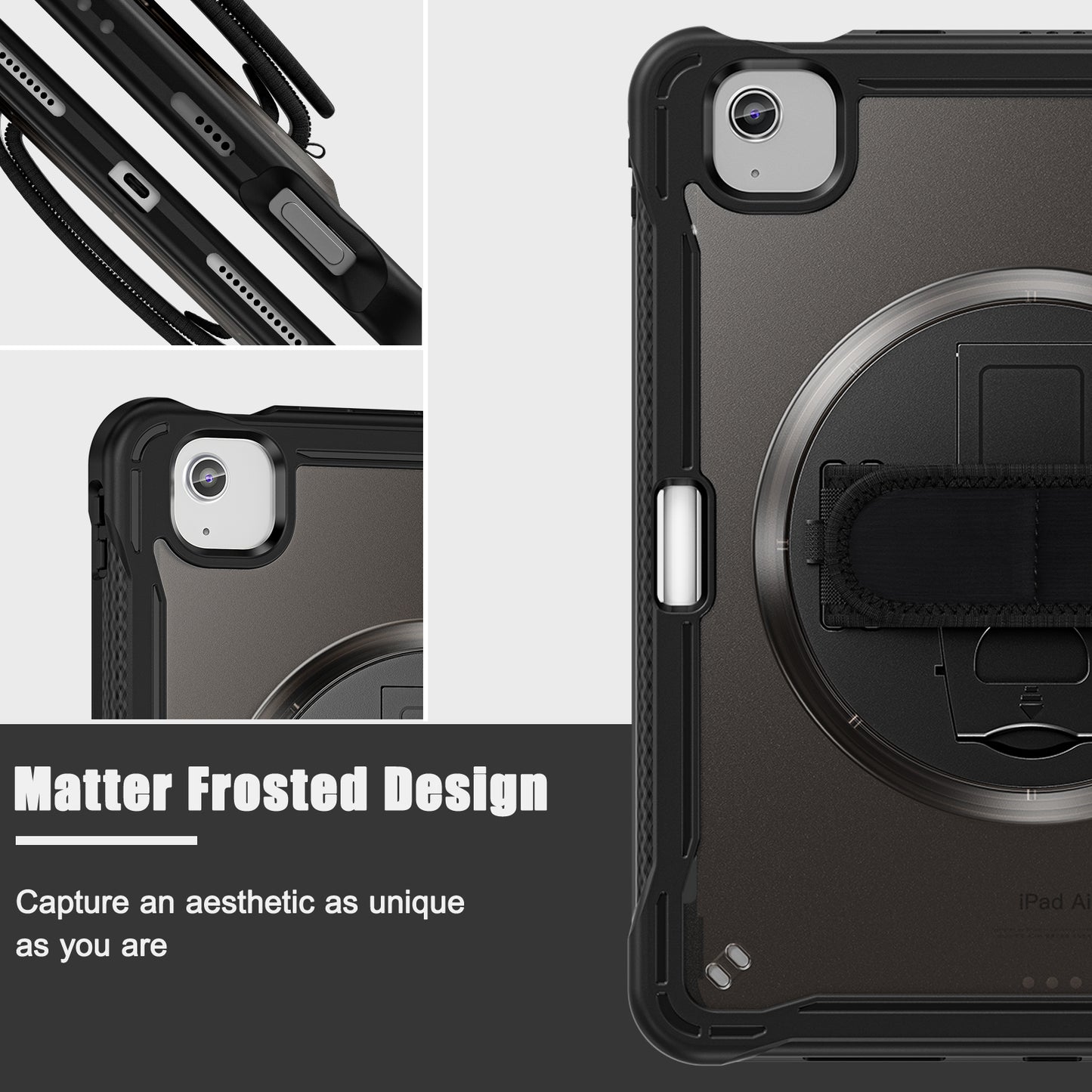 Popeye iPad Air 11 Case Matte Frosted 360 Rotating Stand