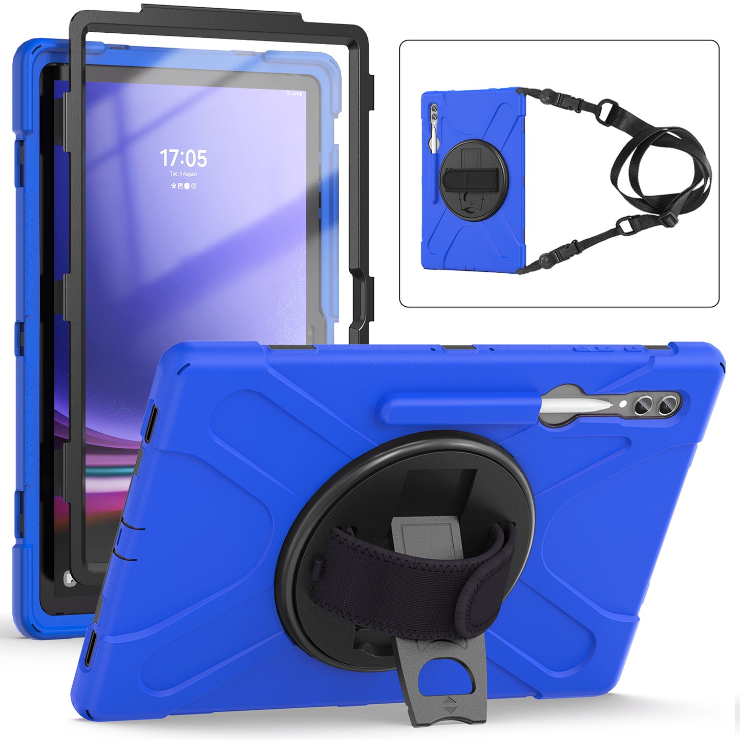 Pirate King Galaxy Tab S9 Ultra Case 360 Rotating Stand Hand Shoulder