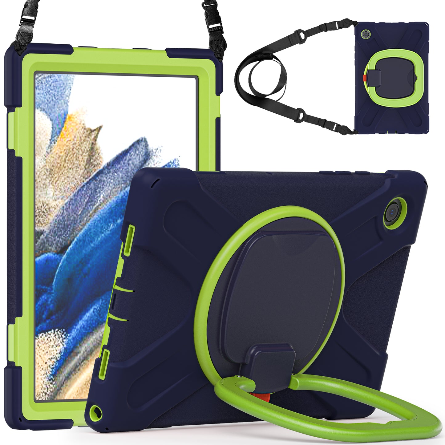 Pirate Box Galaxy Tab A8 Case Hook Stand Rotating Hand Shoulder Strap