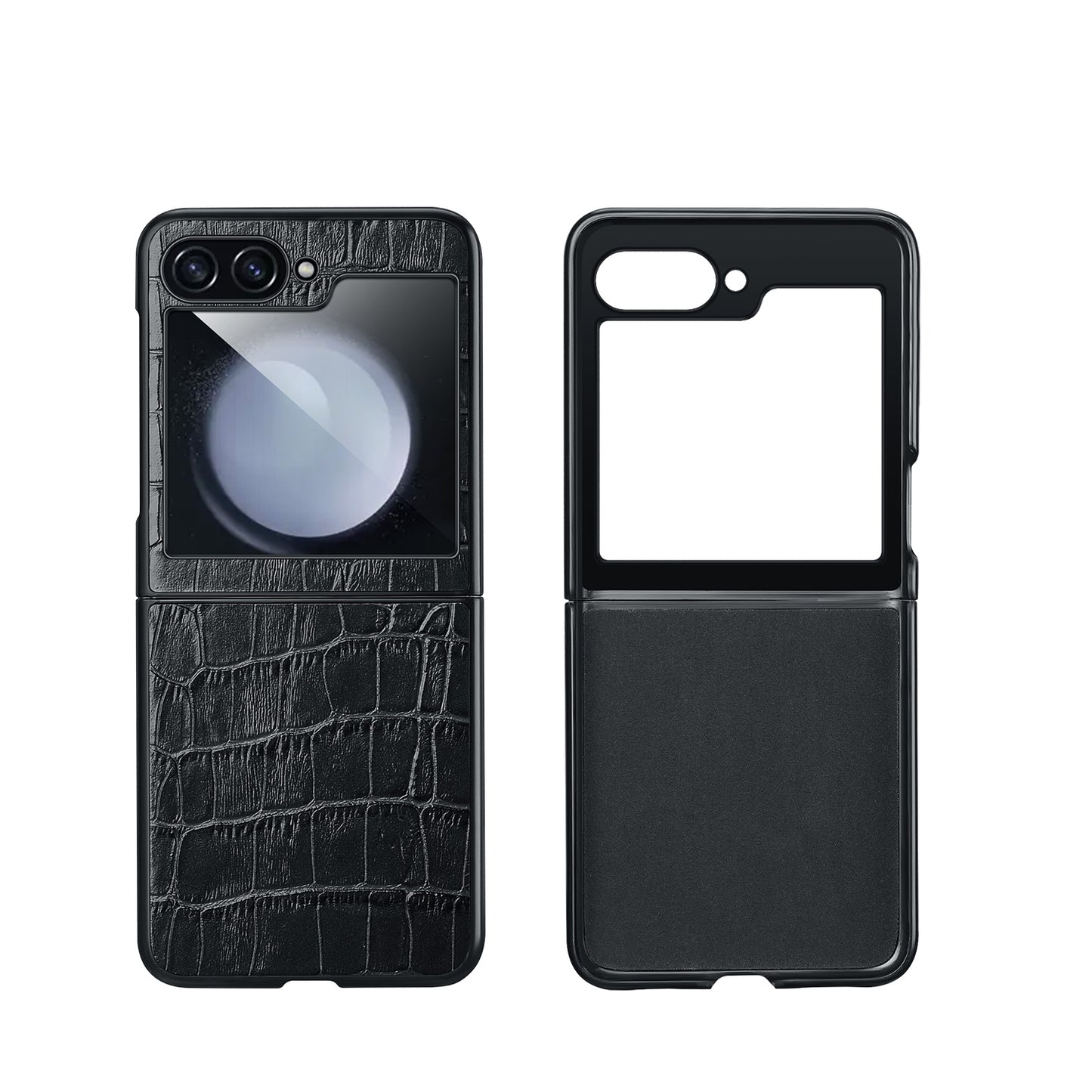 Soft TPU Crocodile Genuine Leather Galaxy Z Flip5 Case