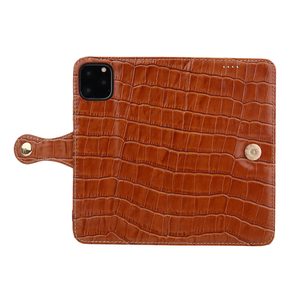 Wallet Crocodile Genuine Leather iPhone 12 Mini Case Flip