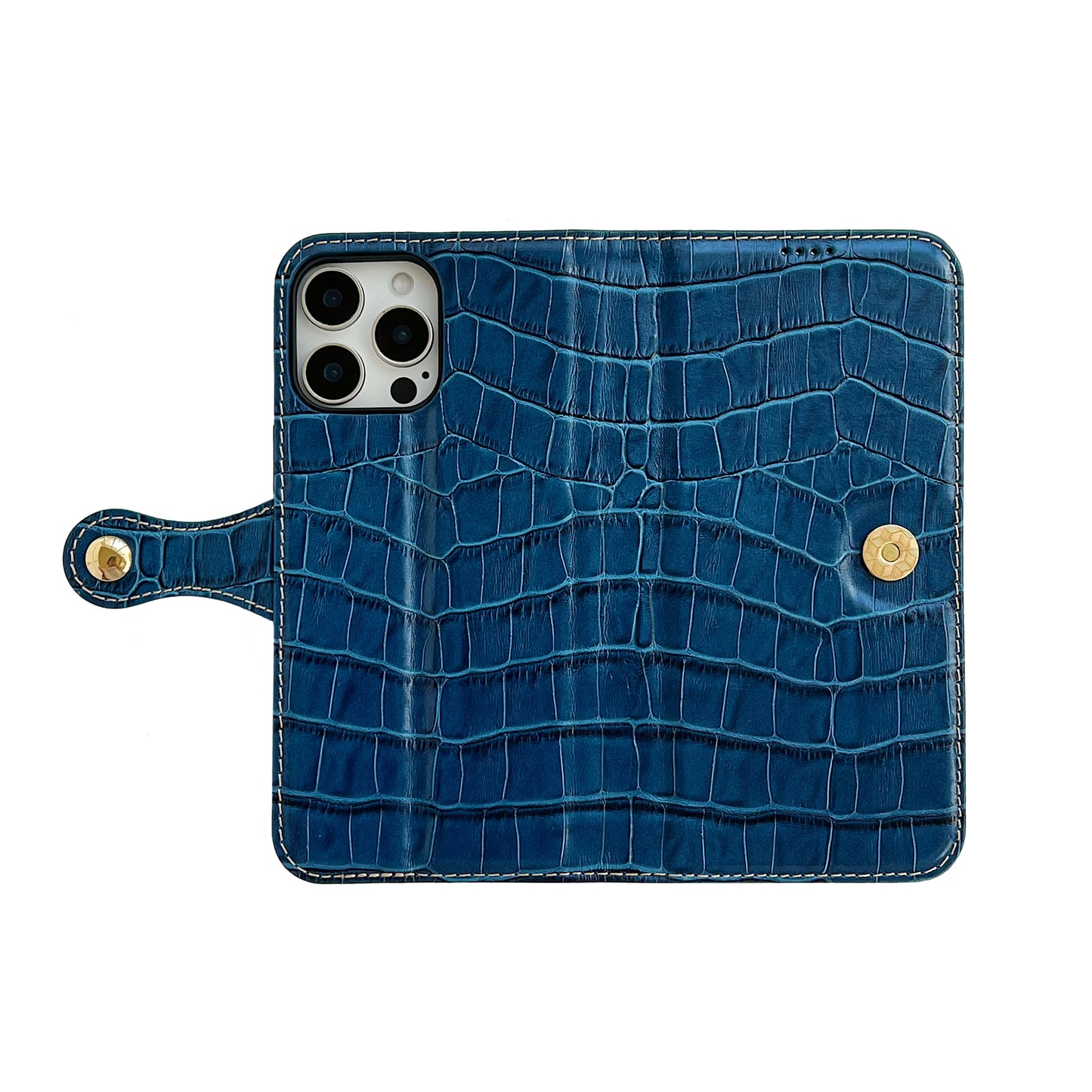 Wallet Crocodile Genuine Leather iPhone 16 Pro Max Case Flip