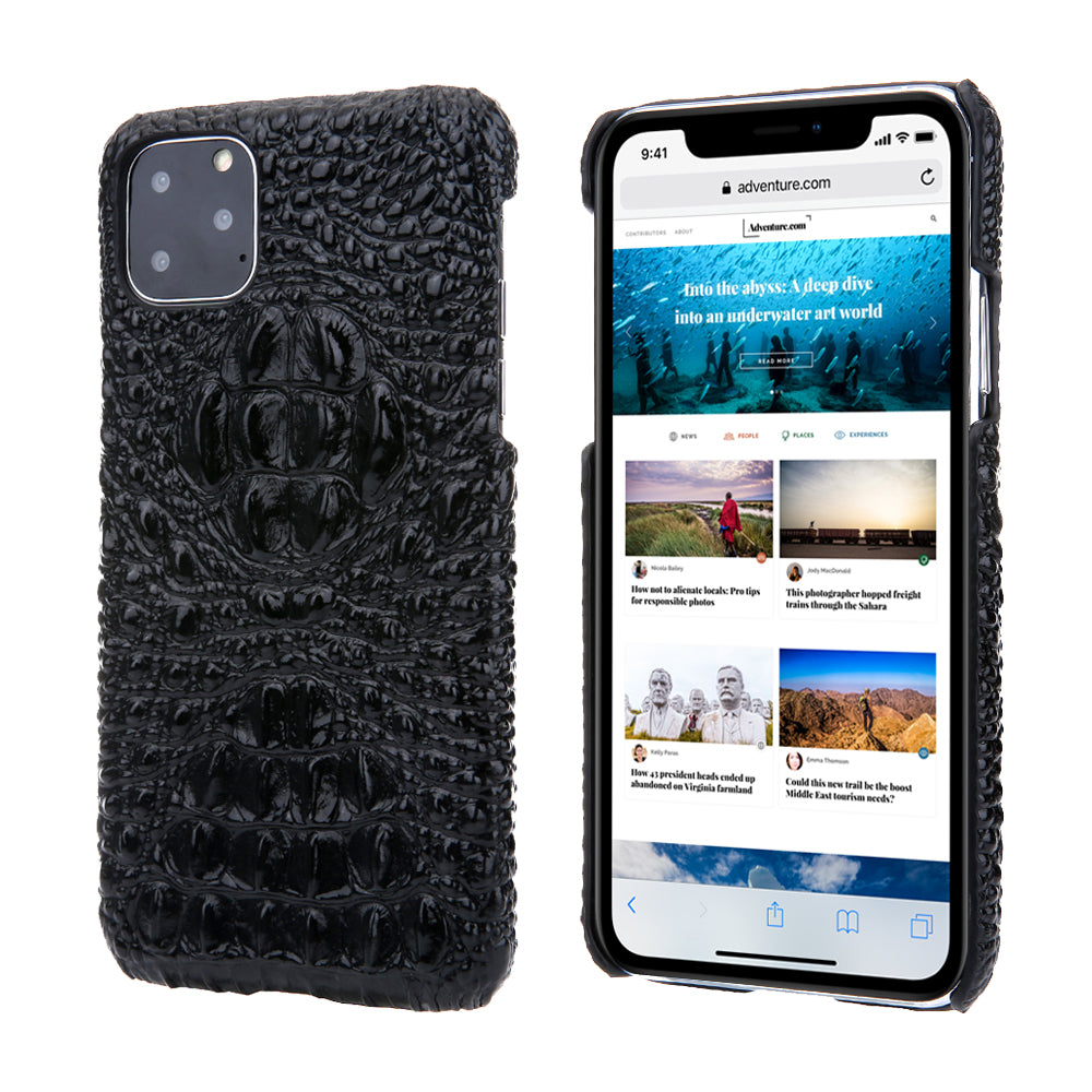 Deluxe Head Crocodile Genuine Leather iPhone 11 Case