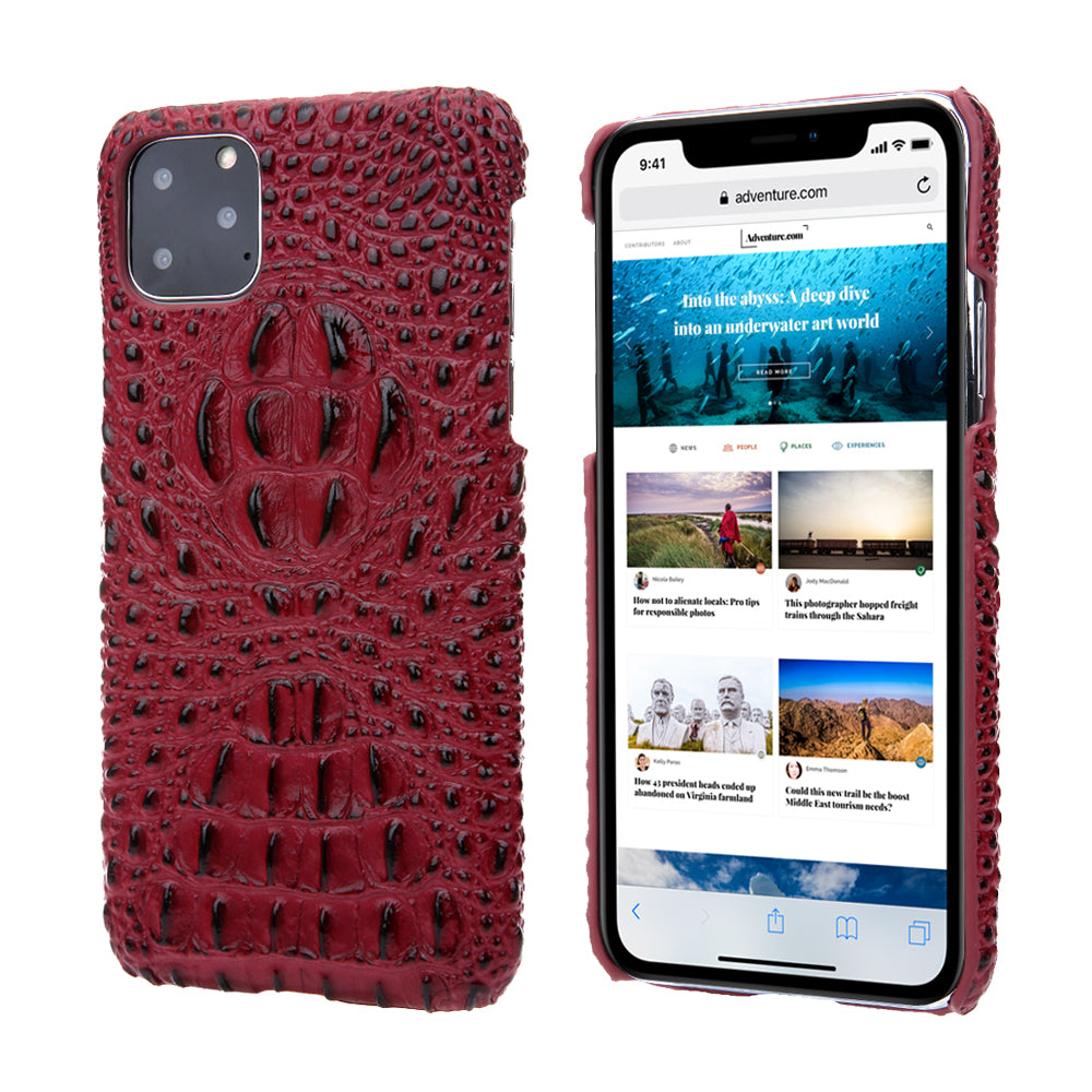 Deluxe Head Crocodile Genuine Leather iPhone 11 Case