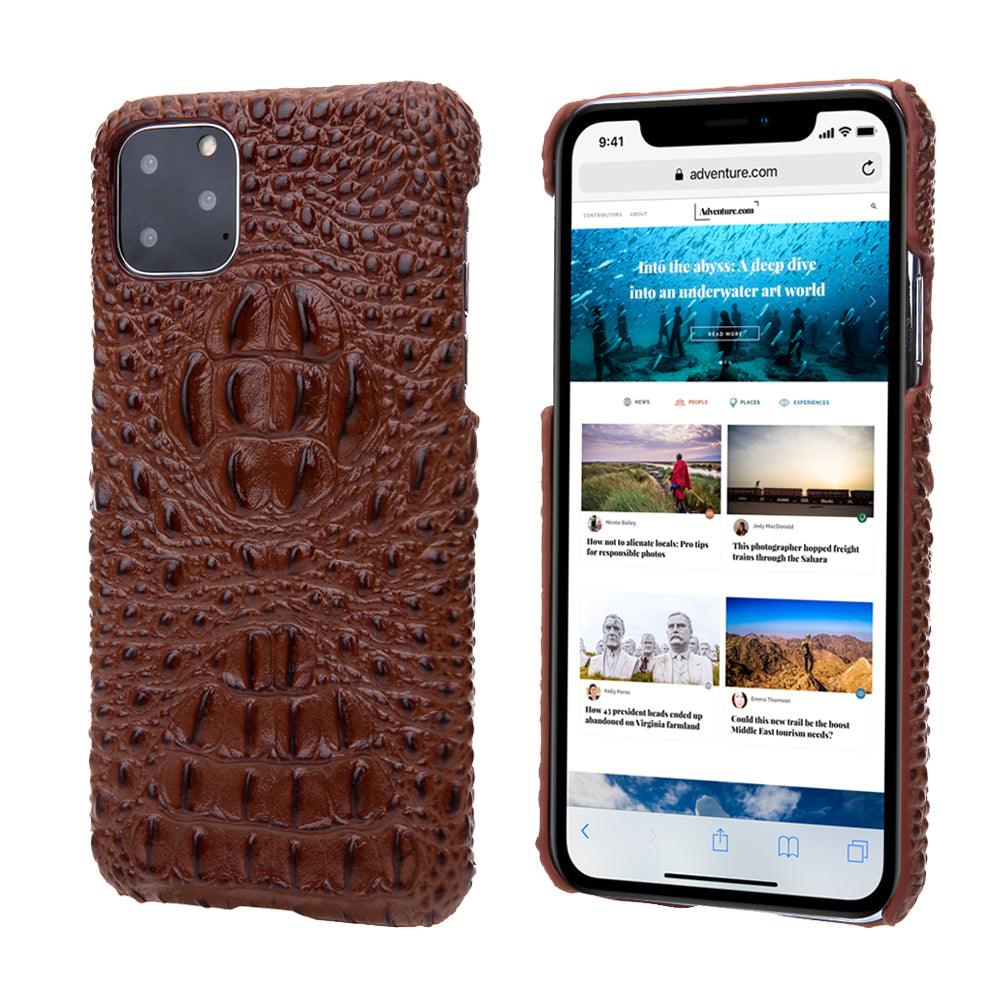 Deluxe Head Crocodile Genuine Leather iPhone 11 Case