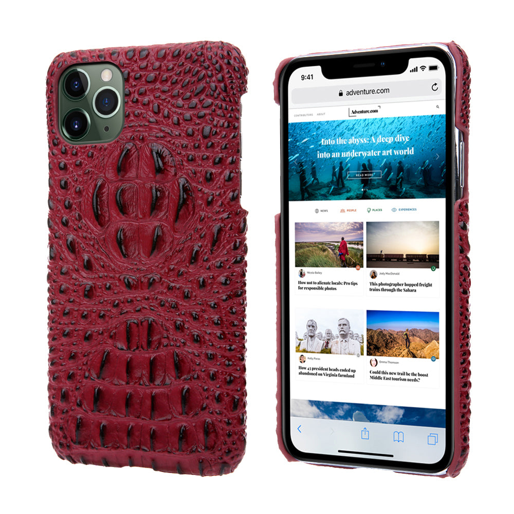 Deluxe Head Crocodile Genuine Leather iPhone 11 Pro Max Case