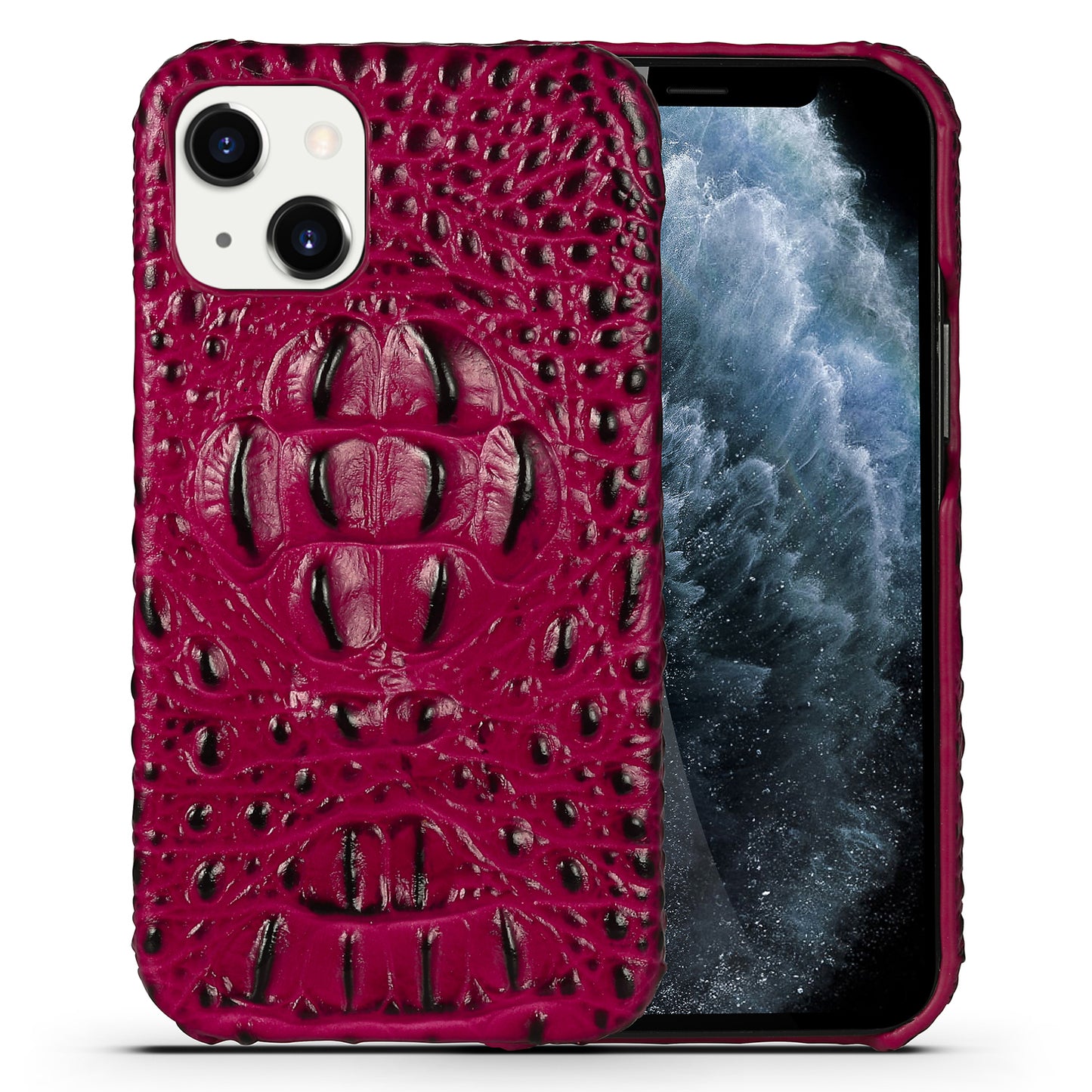 Deluxe Head Crocodile Genuine Leather iPhone 13 Case