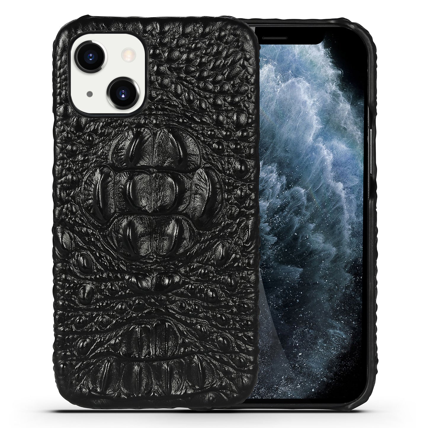 Deluxe Head Crocodile Genuine Leather iPhone 13 Case