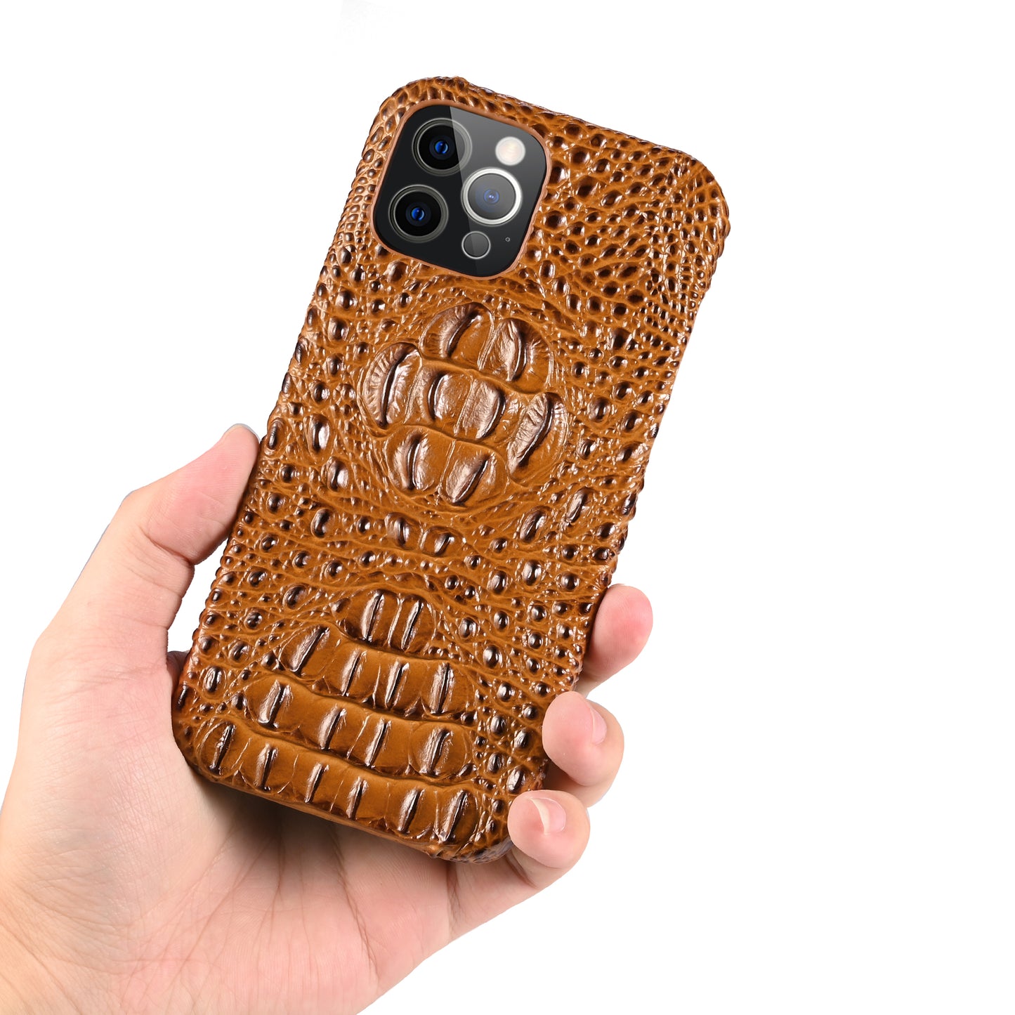 Deluxe Head Crocodile Genuine Leather iPhone 13 Pro Max Case