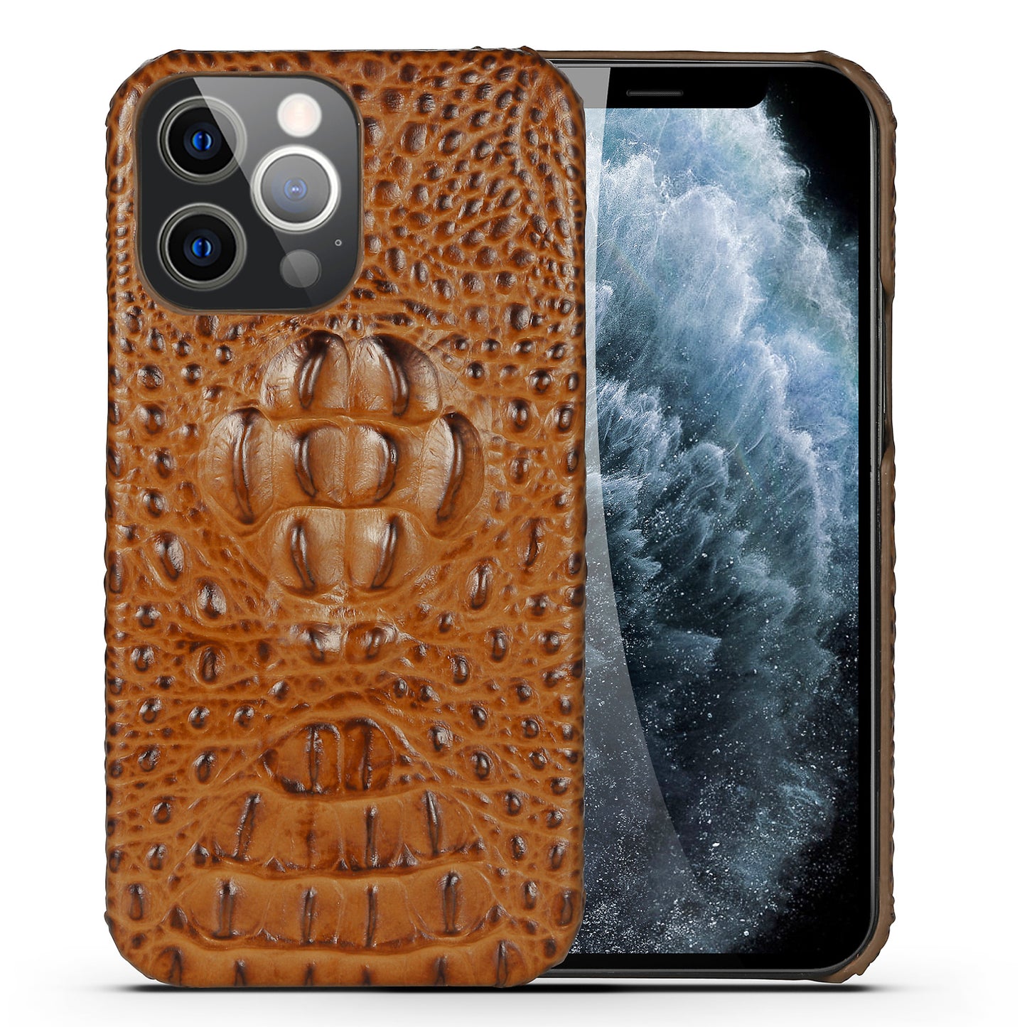 Deluxe Head Crocodile Genuine Leather iPhone 13 Pro Max Case