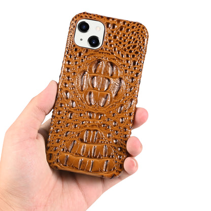 Deluxe Head Crocodile Genuine Leather iPhone 14 Plus Case