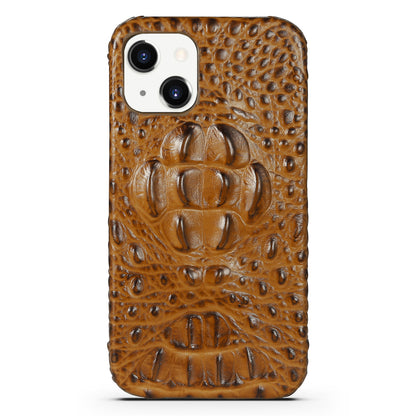 Deluxe Head Crocodile Genuine Leather iPhone 14 Plus Case