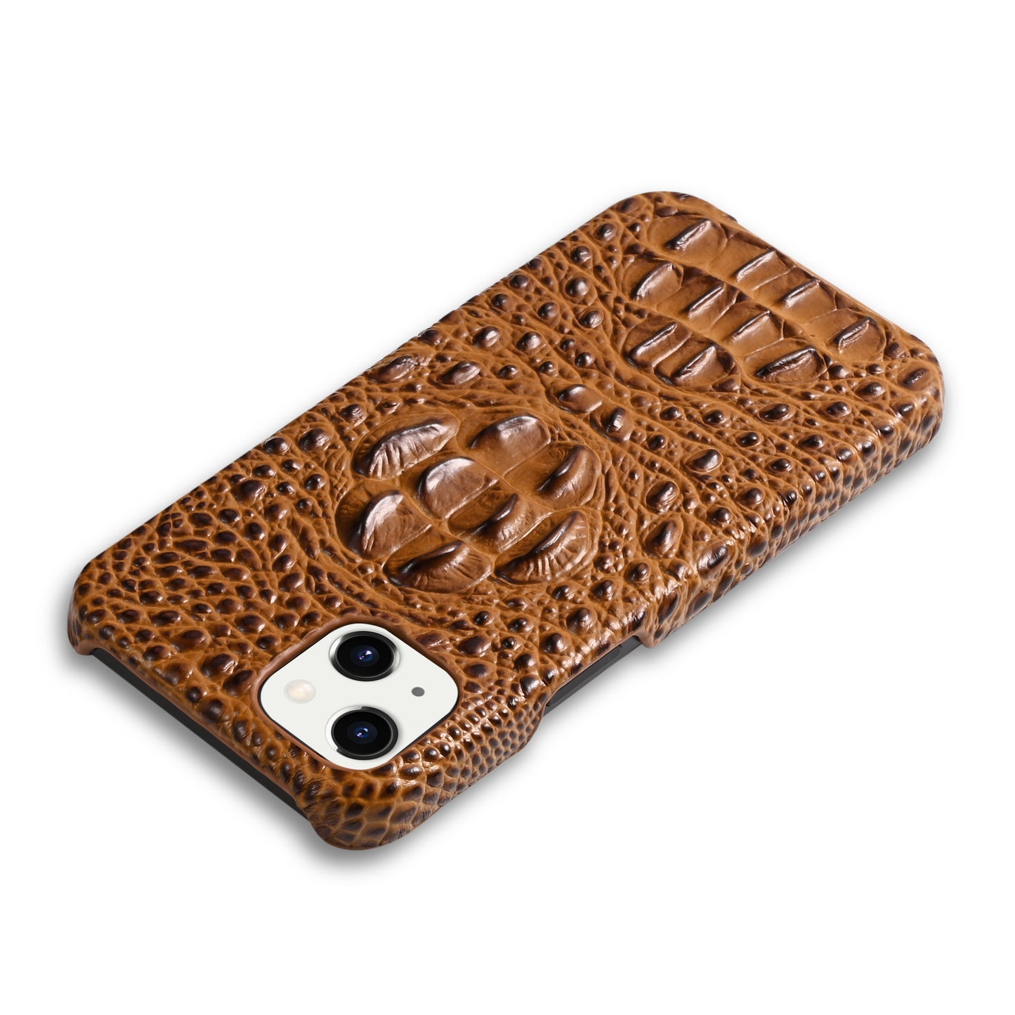 Deluxe Head Crocodile Genuine Leather iPhone 14 Plus Case