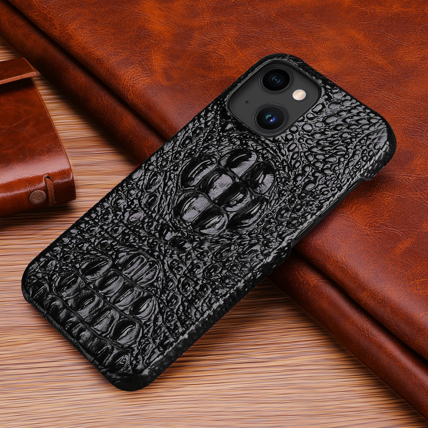 Deluxe Head Crocodile Genuine Leather iPhone 16 Pro Max Case